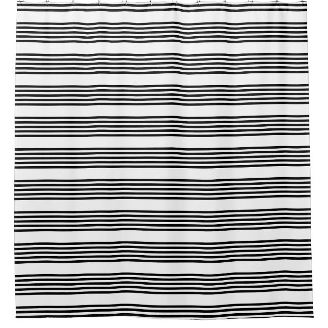 Rideaux De Douche Motif à cinq bandes noir et blanc (Devant)