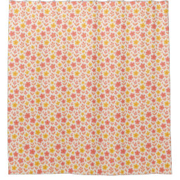 Rideaux De Douche Motif à fleurs rose et jaune