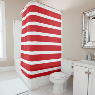 Rideaux De Douche Motif à rayures rouges et blanches