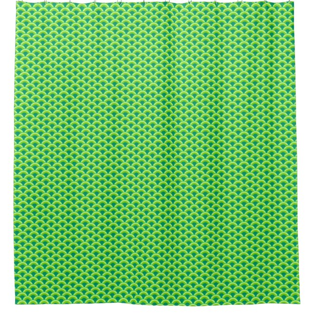 Rideaux De Douche Motif à vagues Art déco - vert jade (Devant)