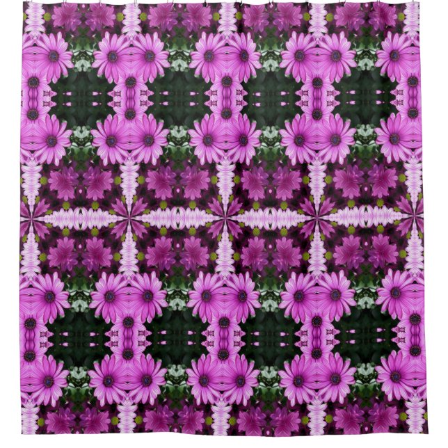 Rideaux De Douche Motif Abstrait à fleur marron violet (Devant)