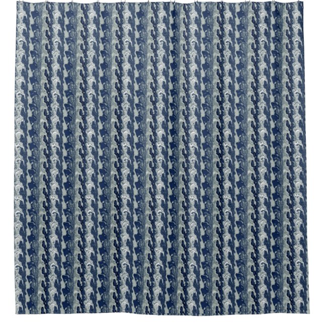 Rideaux De Douche Motif Abstrait bleu marine (Devant)