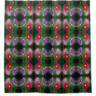 Rideaux De Douche Motif Abstrait Cosmos Flower Trio