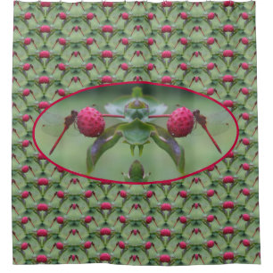 Rideaux De Douche Motif Abstrait de la libellule rouge