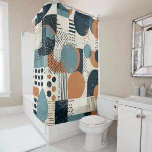 Rideaux De Douche Motif Abstrait minimal sans fil - Géométrique (14)