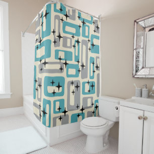 Rideaux De Douche Motif Abstrait moderne du milieu du siècle