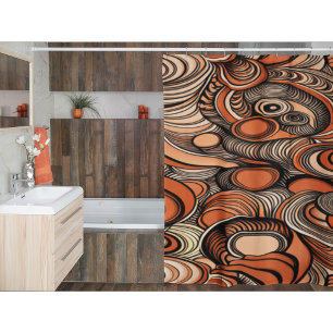 Rideaux De Douche Motif Abstrait moderne Peach Orange