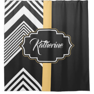 Rideaux De Douche Motif Abstrait noir et blanc