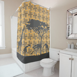 Rideaux De Douche motif Afro-moderne : L'Afrique à nouveau