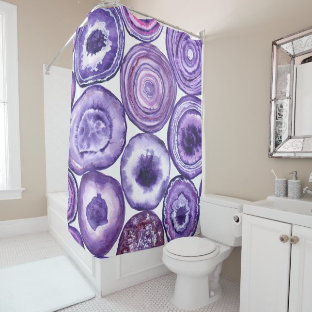 Rideaux De Douche Motif agate violet (En situation)