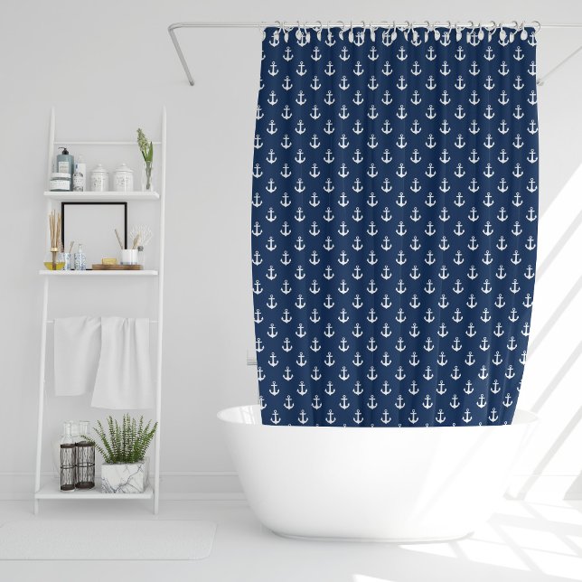Rideaux De Douche Motif Ancres bleues (Créateur téléchargé)