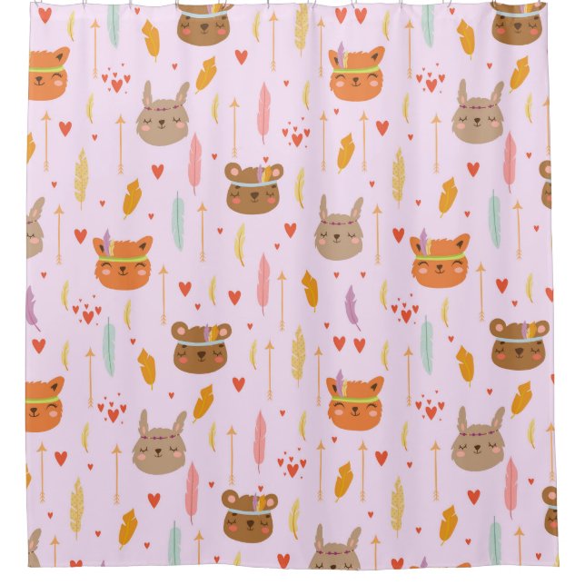 Rideaux De Douche Motif animal adorable (Devant)