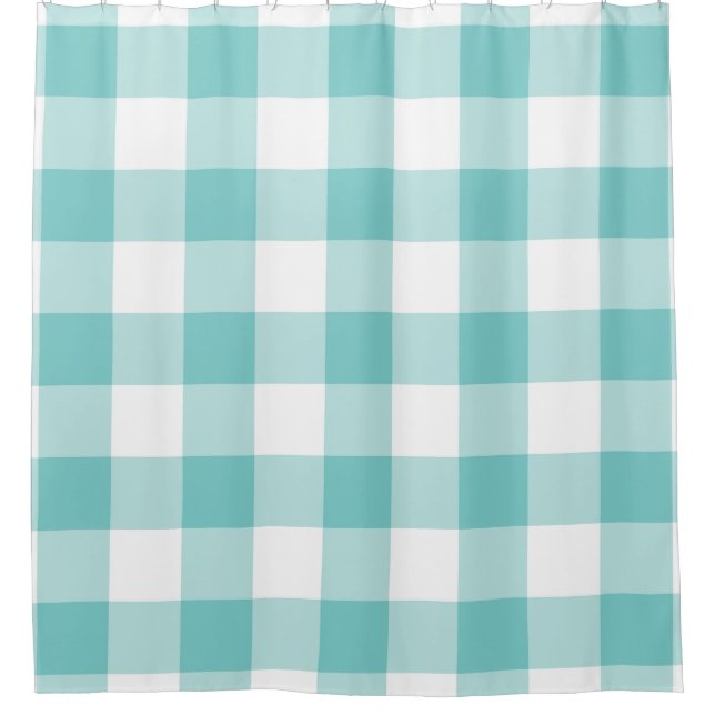 Rideaux De Douche Motif Aqua En vichy (Devant)
