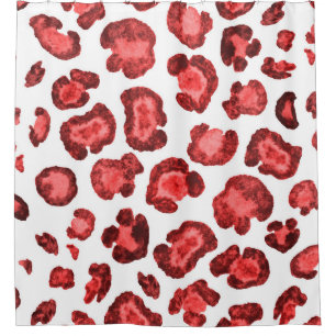 Rideaux De Douche Motif aquarelle illustration peau léopard. Effacer