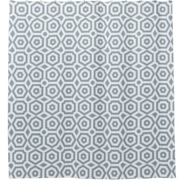 Rideaux De Douche motif art déco gris blanc (Devant)