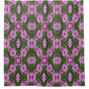 Rideaux De Douche Motif artistique de fleurs de cosmos rose