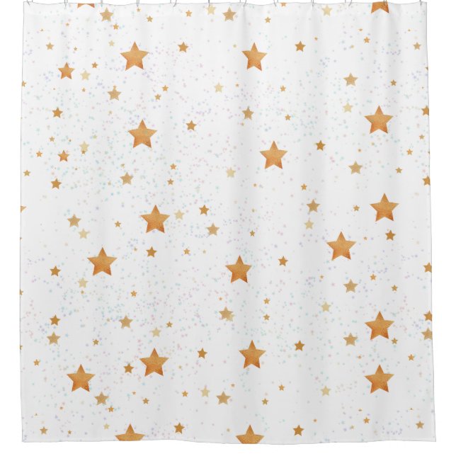 Rideaux De Douche motif aux étoiles d'or (Devant)