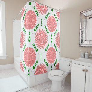 Rideaux De Douche motif aux fleurs roses