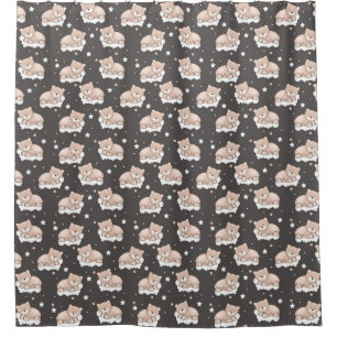 Rideaux De Douche motif avec le petit sommeil d'ours