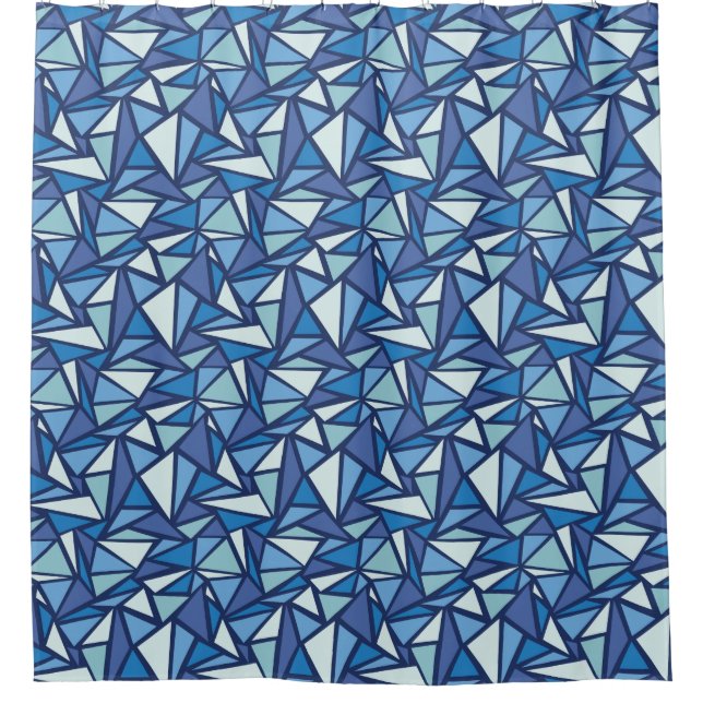 Rideaux De Douche Motif bleu abstrait de Crsytal de glace (Devant)