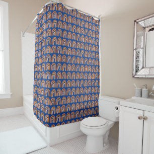 Rideaux De Douche Motif bleu ciel rose orange