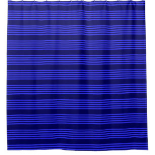 Rideaux De Douche Motif bleu cinq bandes