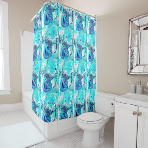 Rideaux De Douche Motif bleu de lamantin