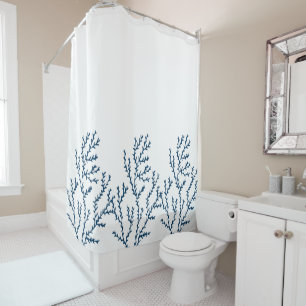 Rideaux De Douche Motif bleu turquoise élégant d'algue