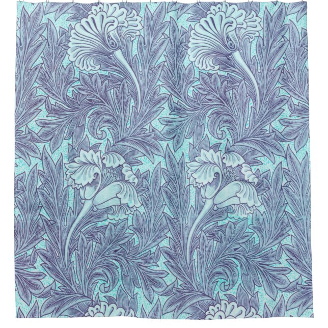 Rideaux De Douche Motif Blue Tulip Par William Morris (Devant)