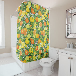Rideaux De Douche Motif botanique de citron et d'orange