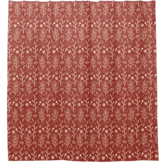 Rideaux De Douche Motif botanique de Red Fall Foliage (Devant)