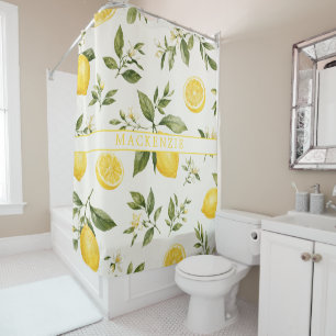 Rideaux De Douche Motif botanique personnalisé Fleur de citron