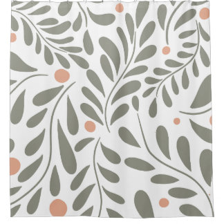 Rideaux De Douche Motif botanique Sage feuilles verts