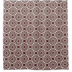 Rideaux De Douche Motif Brown blanc géométrique sans couture
