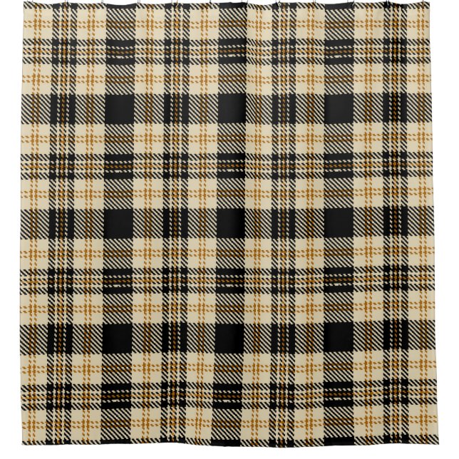 Rideaux De Douche Motif Brown couleur beige noir (Devant)