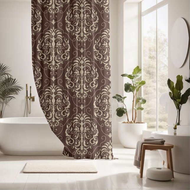 Rideaux De Douche Motif Brown Ornate Elegance (Créateur téléchargé)