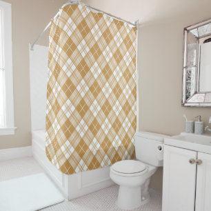Rideaux De Douche Motif Brown Tartan blanc yxm0uat9