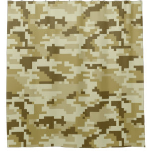 Rideaux De Douche Motif camouflage numérique désert pixel 8 bits / C