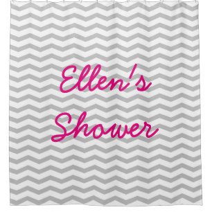 rideaux de douche motif chevron de nom personnalis