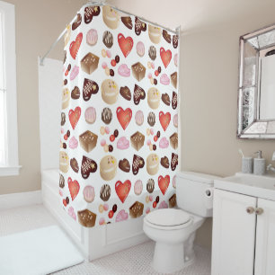 Rideaux De Douche Motif Coeur de chocolat moderne