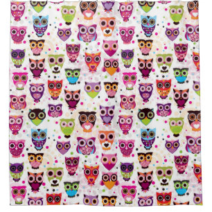 Rideaux De Douche Motif coloré de hibou pour les enfants 2