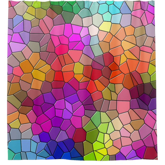 Rideaux De Douche Motif coloré en verre souillé (Devant)
