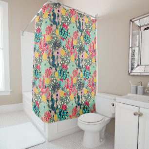 Rideaux De Douche Motif coloré Polka Dot Cactus