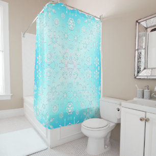 Rideaux De Douche Motif Crystal Snowflakes