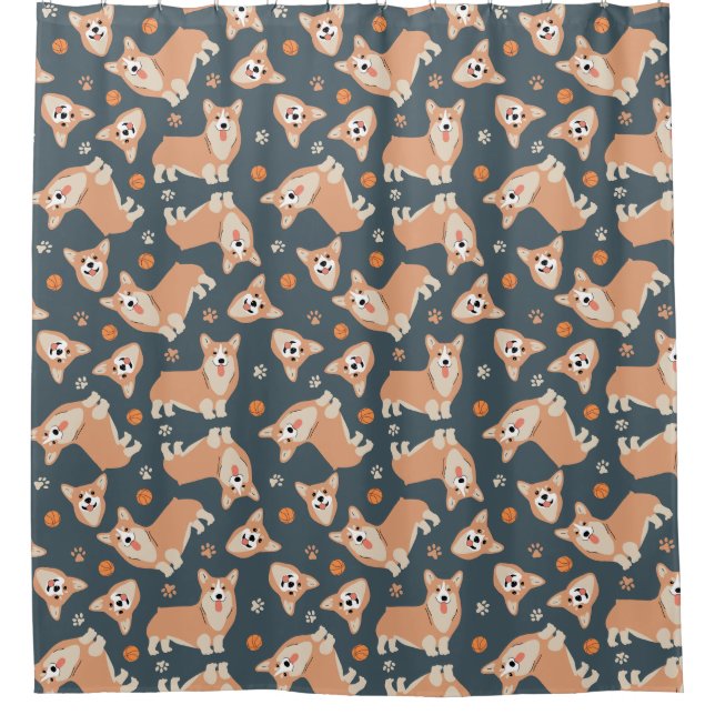 Rideaux De Douche Motif Cute Corgi (Devant)