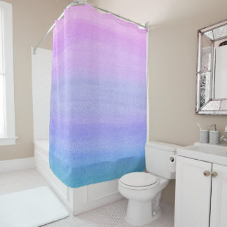 Rideaux De Douche Motif d'aquarelle Abstraite rose violet