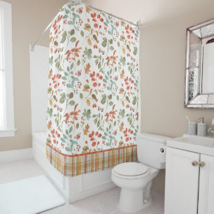 Rideaux De Douche Motif d'aquarelle Rustic Fall Foliage