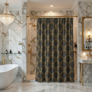 Rideaux De Douche Motif d'arc de broderie rétro