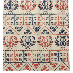 Rideaux De Douche Motif de broderie palestinienne, motif des