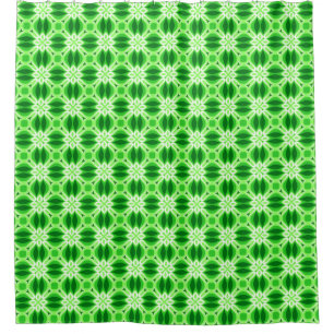 Rideaux De Douche Motif de carreaux géométriques modernes Emerald Gr